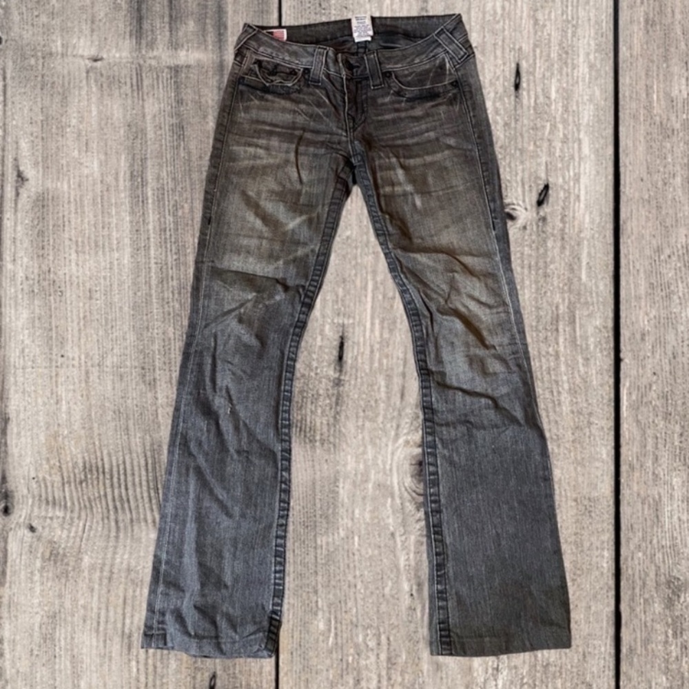 True Religion Becky Bootcut Jeans Gray Wash 28